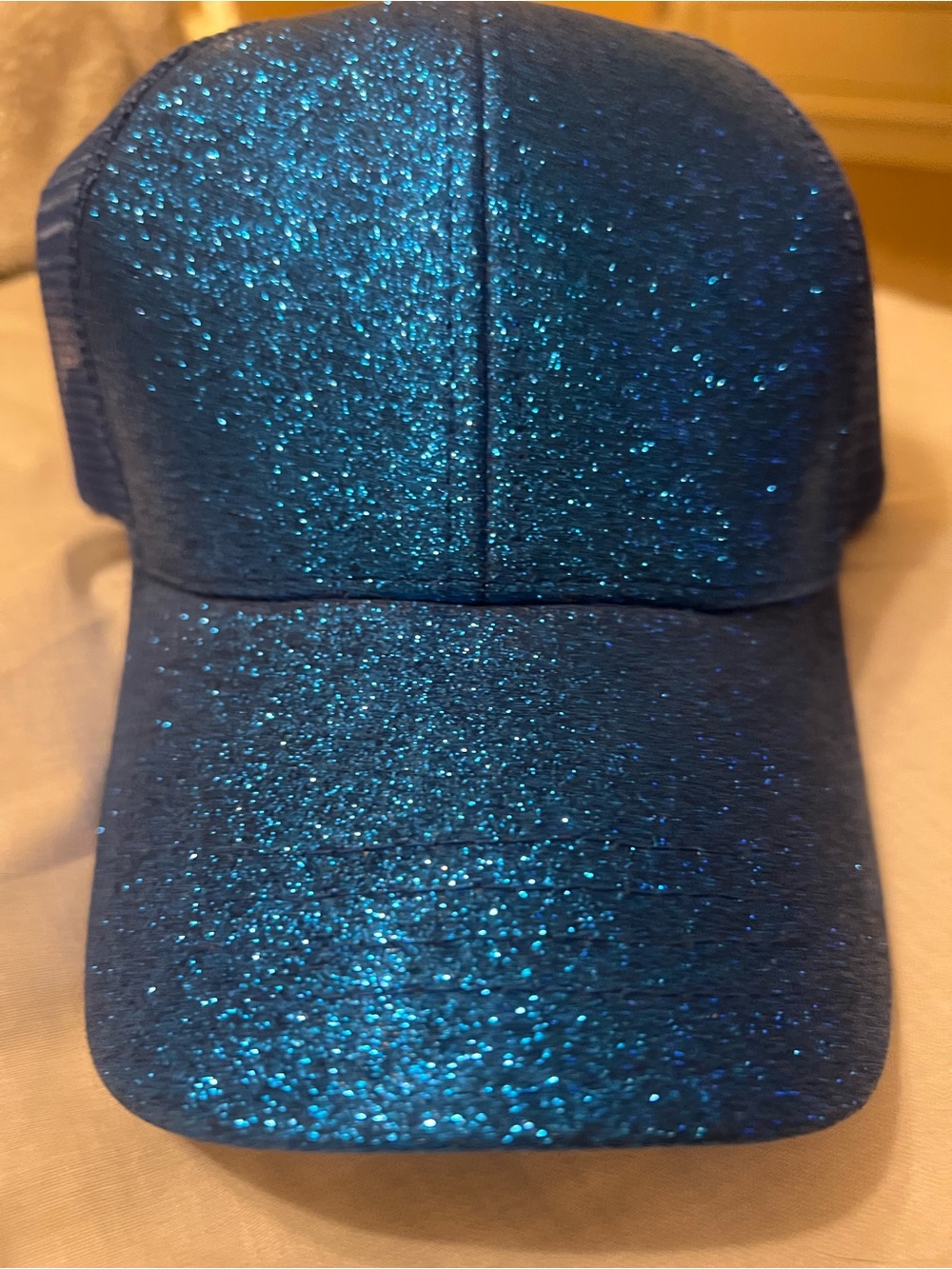 NWT CC Criss Cross Blue Sparkle Bling Trucker Hat
